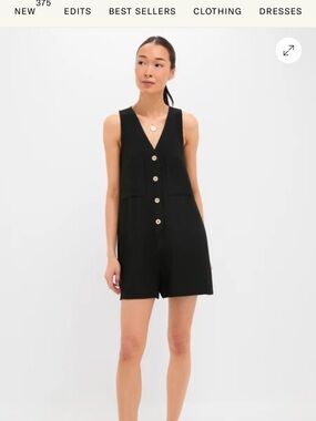 NWT Tuckernuck Black Textured Myla Romper